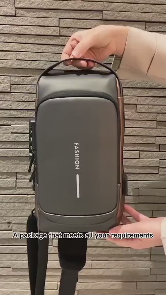 Multifunction Anti-Theft Sling Bag with USB Port & Code Lock – Unisex Travel Crossbody